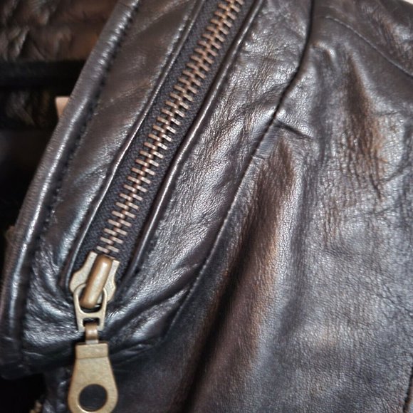 VTG Giverny Leather Zip Front Vest Black Size XL - Picture 3 of 5
